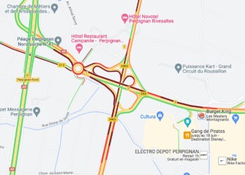 La D900 fermée dans le sens Narbonne-Perpignan après le péage Nord