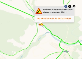 Fermeture de la RD117 à Estagel après un accident