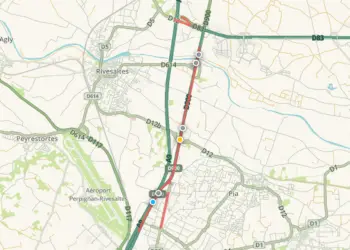 Prés de Perpignan, deux accidents simultanés sur la RD900 perturbent fortement la circulation