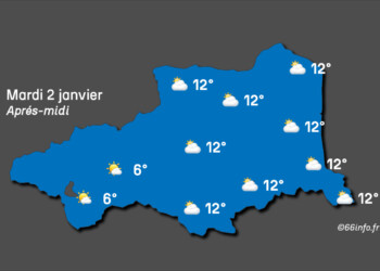 Météo du mardi 2 janvier dans les Pyrénées-Orientales