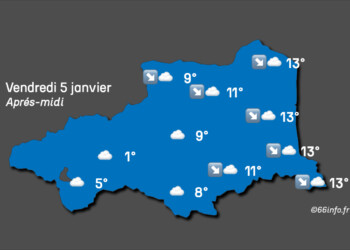 Vendredi 4 janvier dans les Pyrénées-Orientales : froid et tramontane