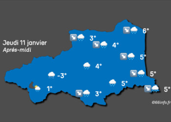 Météo du 11 janvier dans les Pyrénées-Orientales : pluie, neige et tramontane