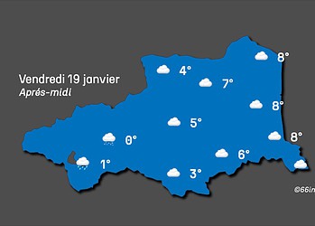 Météo dans les Pyrénées-Orientales le vendredi 19 janvier : journée nuageuse et fraîche