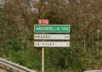 La nationale 116 qui traverse les Pyrénées-Orientales devient une route départementale