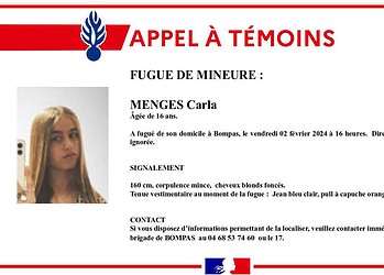 Bompas : appel à témoins suite la disparition d’une adolescente