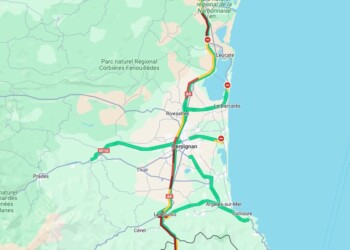 La fermeture de l’AP7 vers Gérone : des bouchons sur l’A9 et les routes départementales autour du Boulou